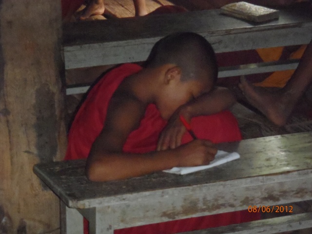 Even monks fall asleep in class. 